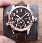 High Quality Patek Philippe Calatrava Pilot Travel Time Watches Chocolate Dial 42mm